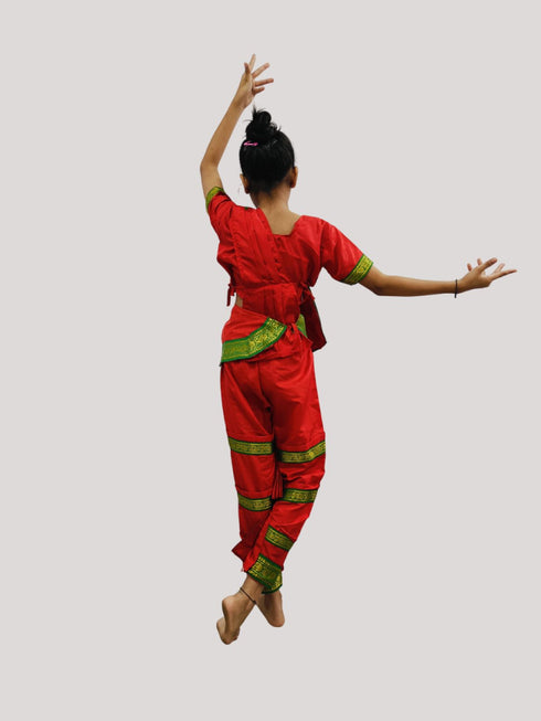 BookMyCostume Bharatanatyam Saree Indian Classical Dance Costume for Girls | Kids & Adult Fancy Dress Costume